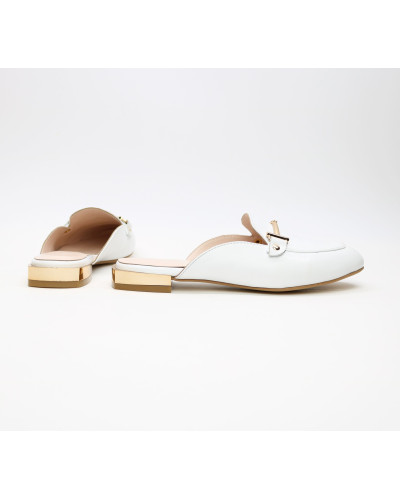 Білі шкіряні мюлі Арт. 156-2/33-2578