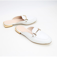 Білі шкіряні мюлі Арт. 156-2/33-2578