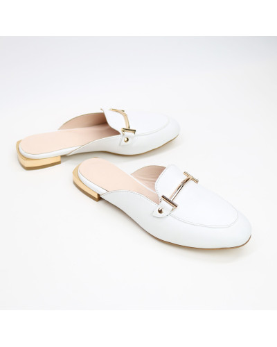 Білі шкіряні мюлі Арт. 156-2/33-2578