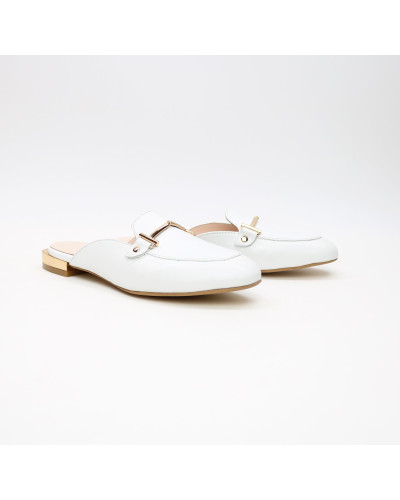 Білі шкіряні мюлі Арт. 156-2/33-2578