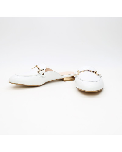 Білі шкіряні мюлі Арт. 156-2/33-2578