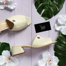 Бежеві мюлі на підборах Арт. 456-2/53Ок