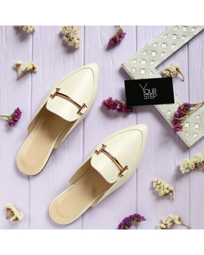 Бежеві шкіряні мюлі Арт. 17-9-2578