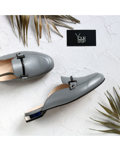 Мюлі із сірої шкіри Арт. 156-2/33-2578