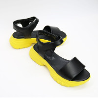 Сандалі з чорної шкіри на липучках Арт. 10-24/193