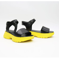 Сандалі з чорної шкіри на липучках Арт. 10-24/193