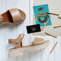 Сандалі з карамельної шкіри на липучках Арт. 10-24/193