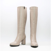 Бежеві чоботи на підборах Арт. 52-1Ok