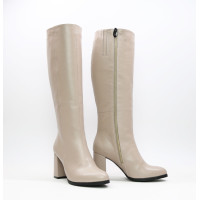 Бежеві чоботи на підборах Арт. 52-1Ok