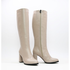 Бежеві чоботи на підборах Арт. 52-1Ok