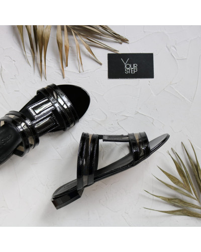 Чорні лакові в'єтнамки Арт. 10-33/33