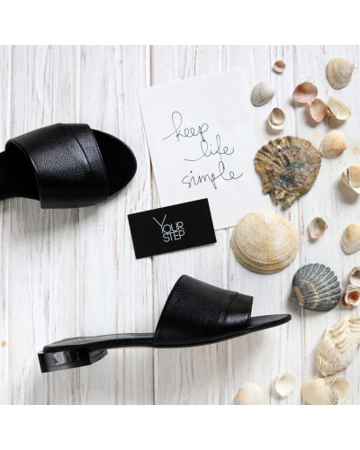 Шльопанці з чорної шкіри Арт. 10-27/33