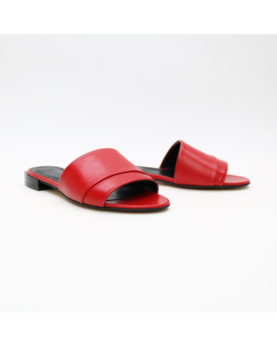 Шльопанці з червоної шкіри Арт. 10-27/33