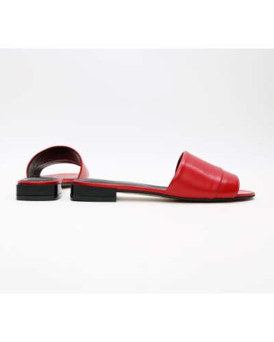 Шльопанці з червоної шкіри Арт. 10-27/33