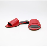 Шльопанці з червоної шкіри Арт. 10-27/33