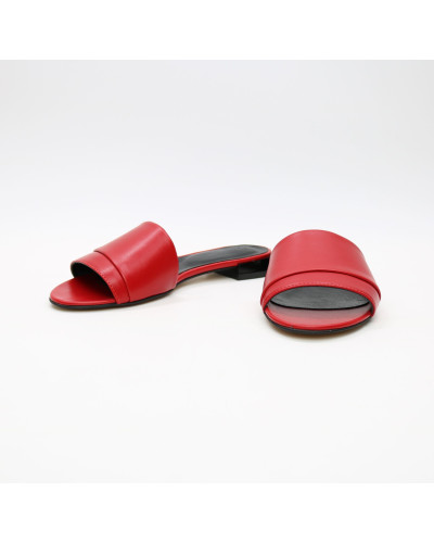 Шльопанці з червоної шкіри Арт. 10-27/33