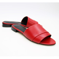 Шльопанці з червоної шкіри Арт. 10-27/33