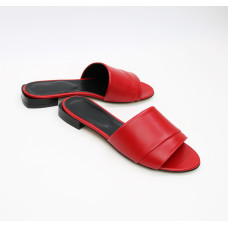 Шльопанці з червоної шкіри Арт. 10-27/33