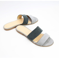 Шльопанці з замші сірого кольору Арт. 10-7