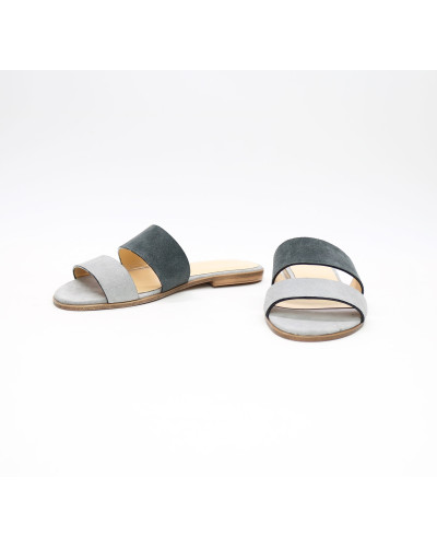 Шльопанці з замші сірого кольору Арт. 10-7