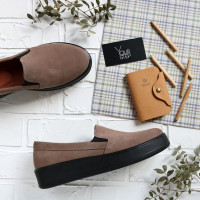 Бежеві замшеві сліпони Арт. 15-1/143