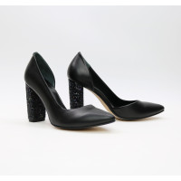 Туфлі-човники з чорної шкіри Арт. 35-5/24Ок