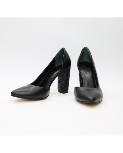 Туфлі-човники з чорної шкіри Арт. 35-5/24Ок