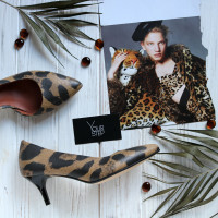 Туфлі-човники зі шкіри з принтом Арт. 657-2/36