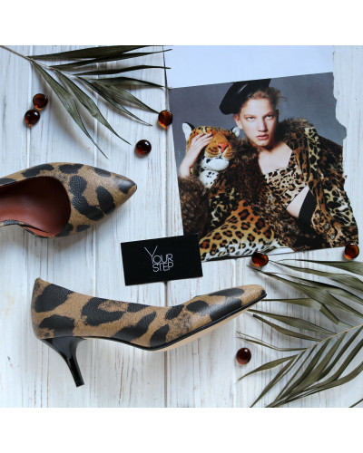 Туфлі-човники зі шкіри з принтом Арт. 657-2/36