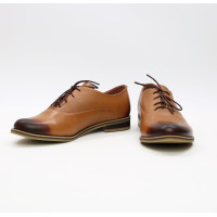 Туфли из рыжей кожи с эффектом потертости  Арт. 05-6/12