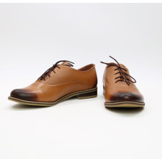 Туфли из рыжей кожи с эффектом потертости  Арт. 05-6/12