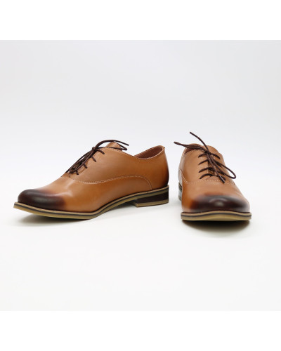 Туфли из рыжей кожи с эффектом потертости  Арт. 05-6/12