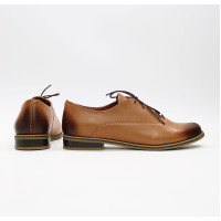 Туфли из рыжей кожи с эффектом потертости  Арт. 05-6/12