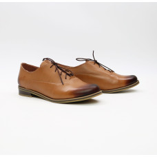 Туфли из рыжей кожи с эффектом потертости  Арт. 05-6/12