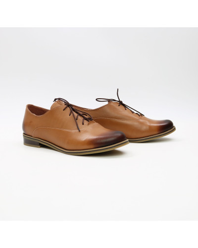 Туфли из рыжей кожи с эффектом потертости  Арт. 05-6/12