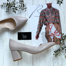 Туфлі-човники з бежевої шкіри Арт. 657-2/47Ок