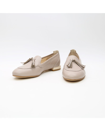 Лофери із бежевої шкіри Арт. 156-1/33