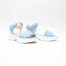 Сандалі з блакитної шкіри на липучках Арт. 10-24/193