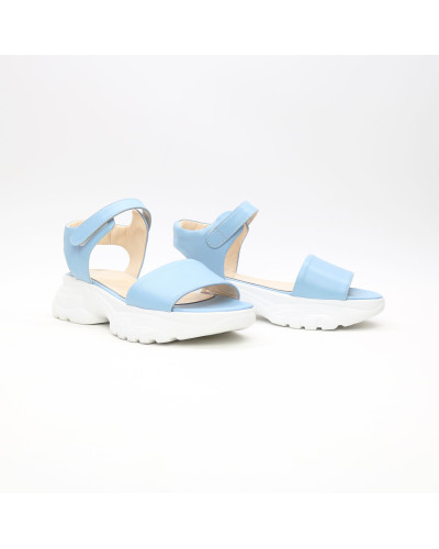 Сандалі з блакитної шкіри на липучках Арт. 10-24/193