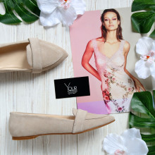 Бежевые замшевые балетки с острым носком – утонченный комфорт для каждого дня (Арт.17-7П)