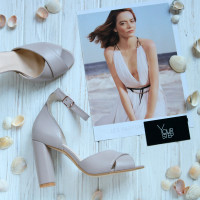 Босоніжки зі шкіри бежевого кольору Арт. 95-12/24Ок