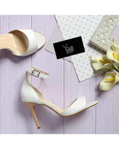 Босоніжки з білої шкіри Арт. 95-11/35