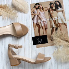 Босоніжки з карамельної шкіри на підборах Арт.: 615-3/415-32Ок