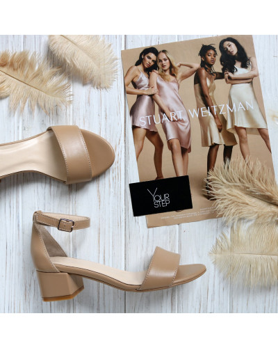 Босоніжки з карамельної шкіри на підборах Арт.: 615-3/415-32Ок