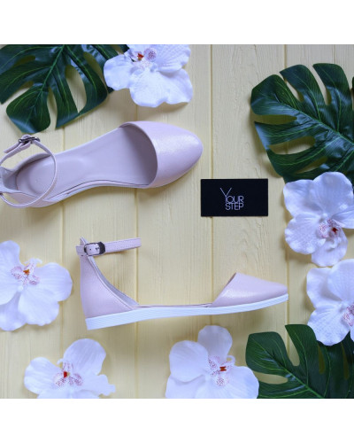 Босоножки из наплака цвета пудра Арт. 01-2VG