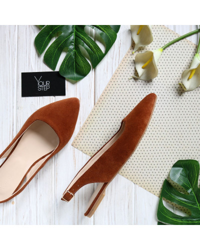 Слингбеки из рыжей замши (арт. 17-5)