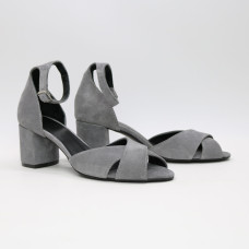 Босоніжки сірого кольору на підборах Арт. 605-10/45Ок