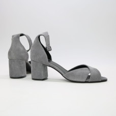 Босоніжки сірого кольору на підборах Арт. 605-10/45Ок