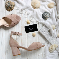 Босоніжки з замші на підборах Арт. 605-10/45Ок