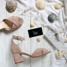 Босоніжки з замші на підборах Арт. 605-10/45Ок